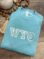 Embroidered Glitter Wyo Fleece Crew