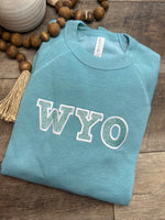 Embroidered Glitter Wyo Fleece Crew