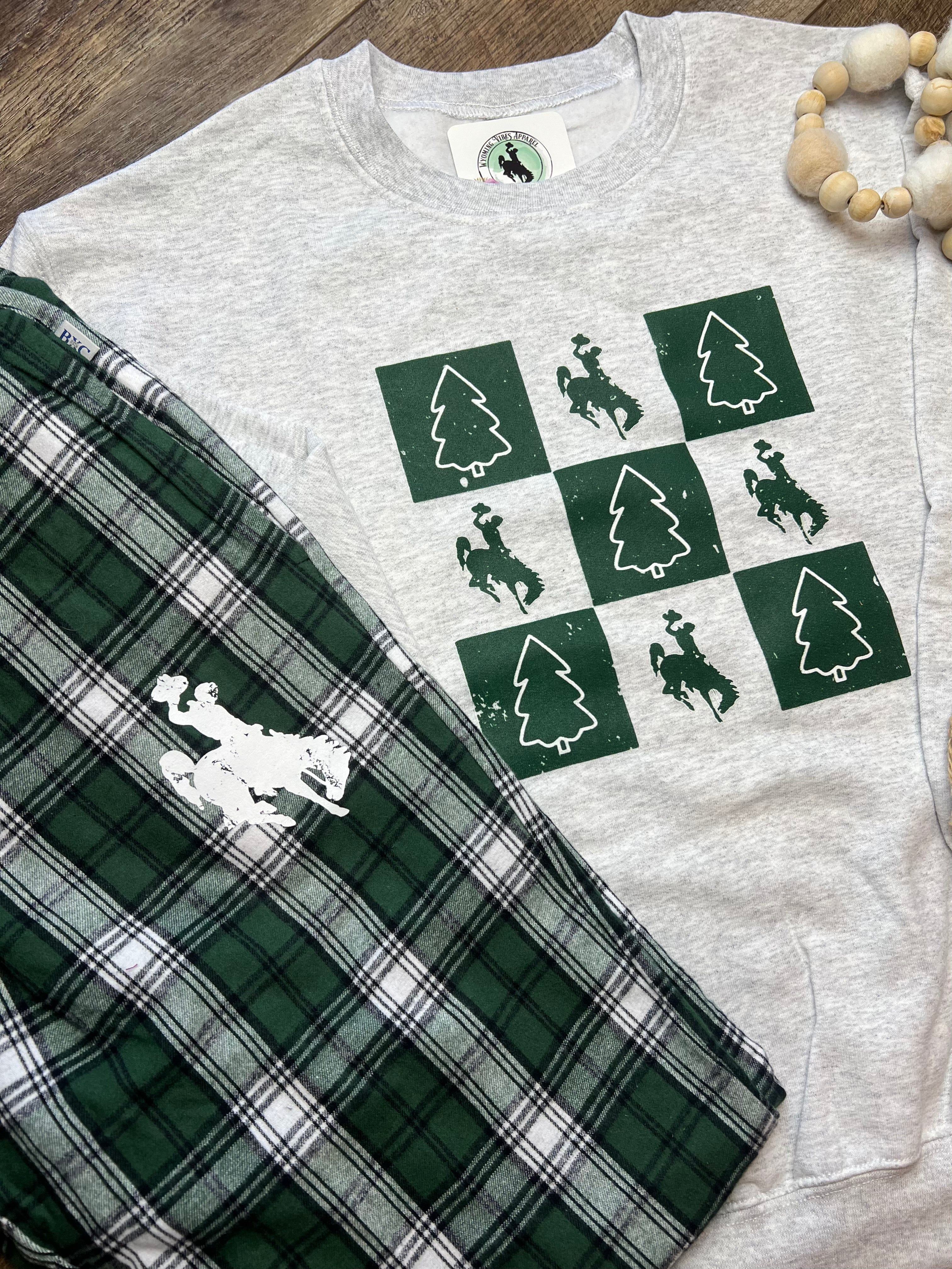 Checked Christmas Fleece Crew