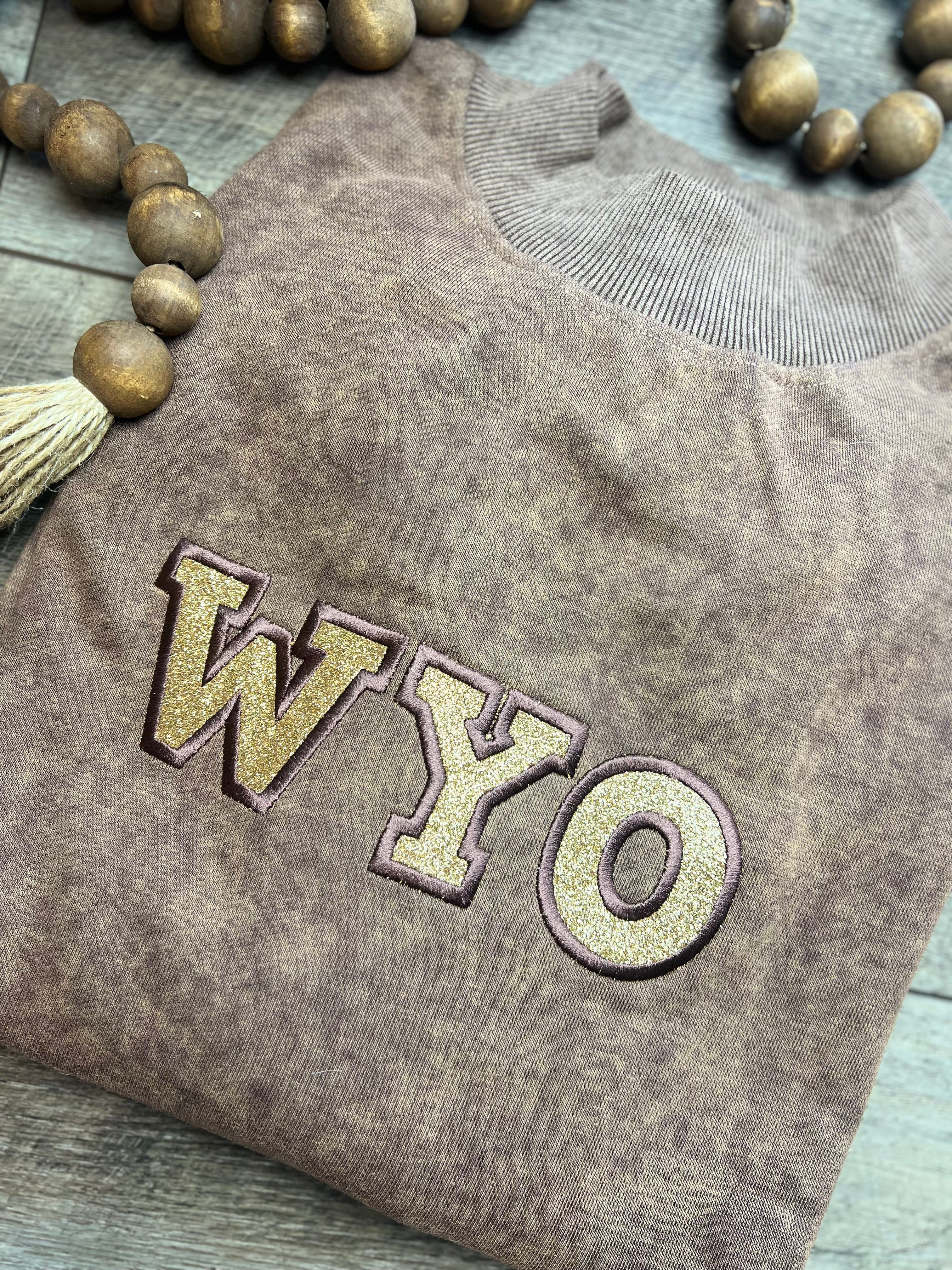 Embroidered Drop Shoulder Crew Neck Pullover Sweatshirt