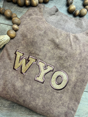 Embroidered Drop Shoulder Crew Neck Pullover Sweatshirt