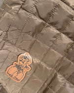 Pistol Pete Genuine Leather Patch Quilted Zipper Large Shoulder Bag