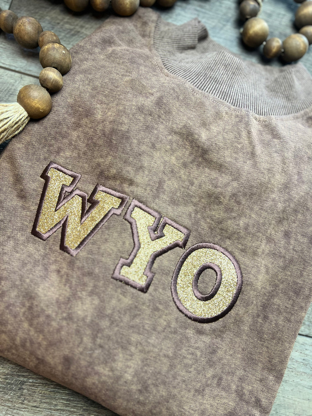 Embroidered Drop Shoulder Crew Neck Pullover Sweatshirt