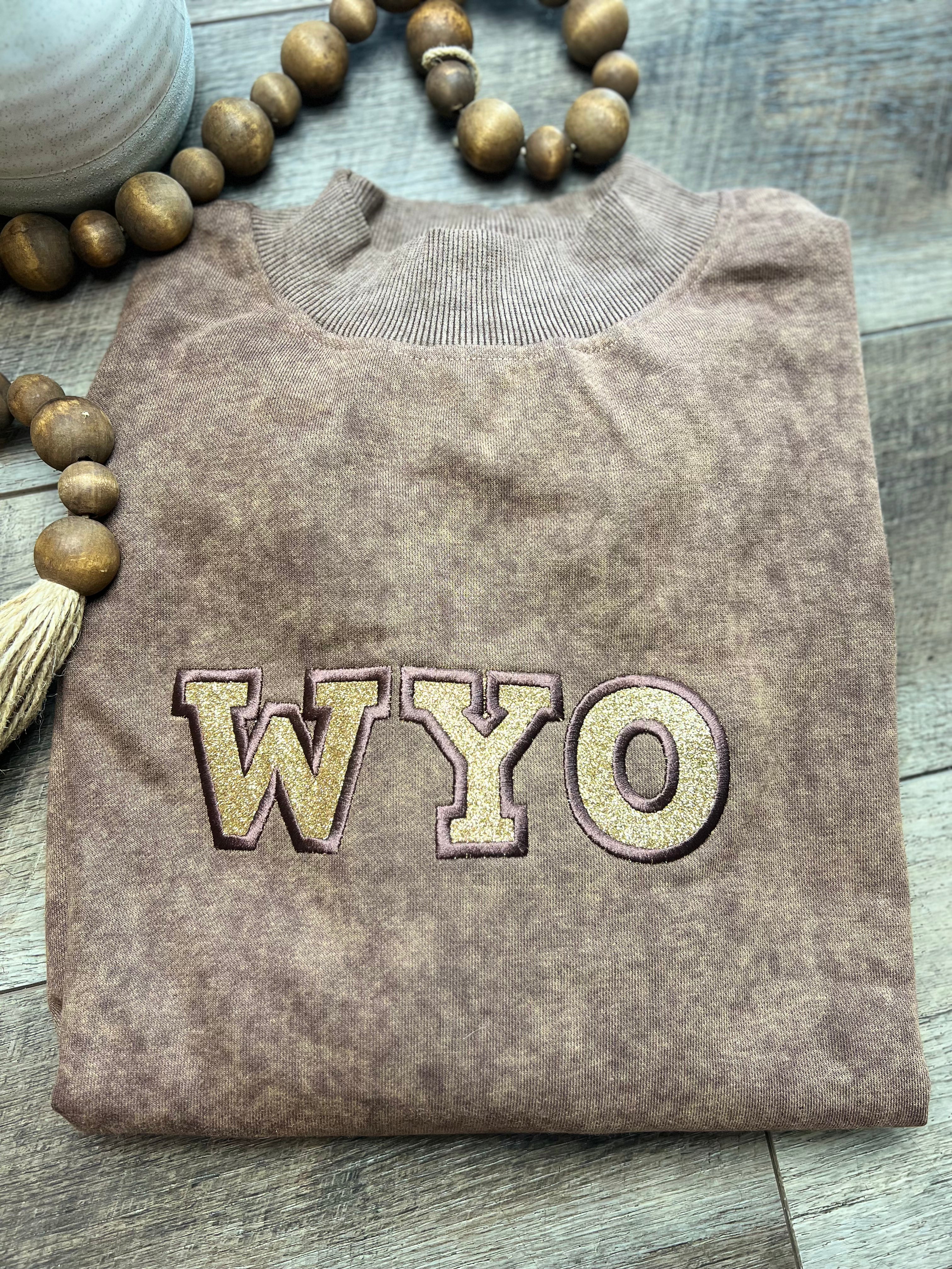 Embroidered Drop Shoulder Crew Neck Pullover Sweatshirt
