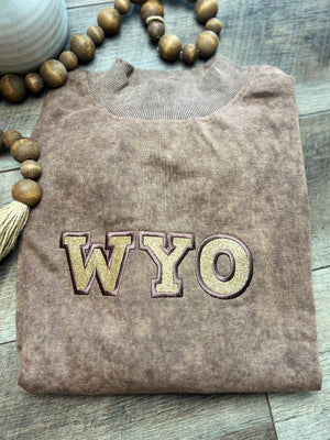 Embroidered Drop Shoulder Crew Neck Pullover Sweatshirt