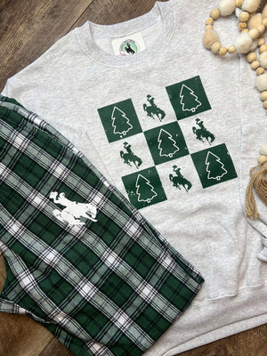 Checked Christmas Fleece Crew