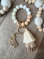 Steamboat Bangle Keychain | Silicone Wristlet Key Ring | Ombre Tassel