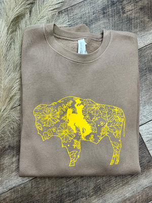 Brown & Gold Floral Buffalo