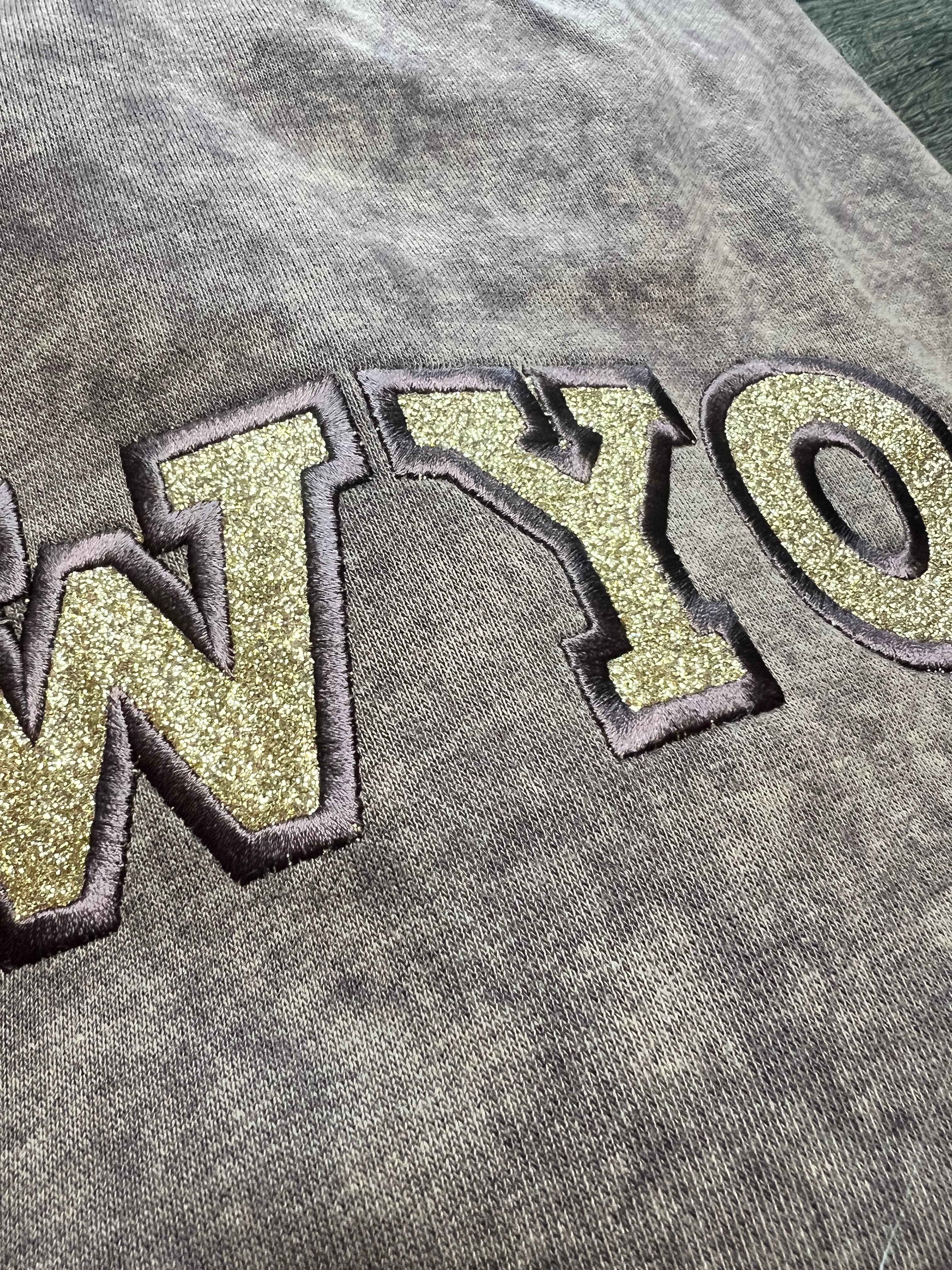 Embroidered Drop Shoulder Crew Neck Pullover Sweatshirt