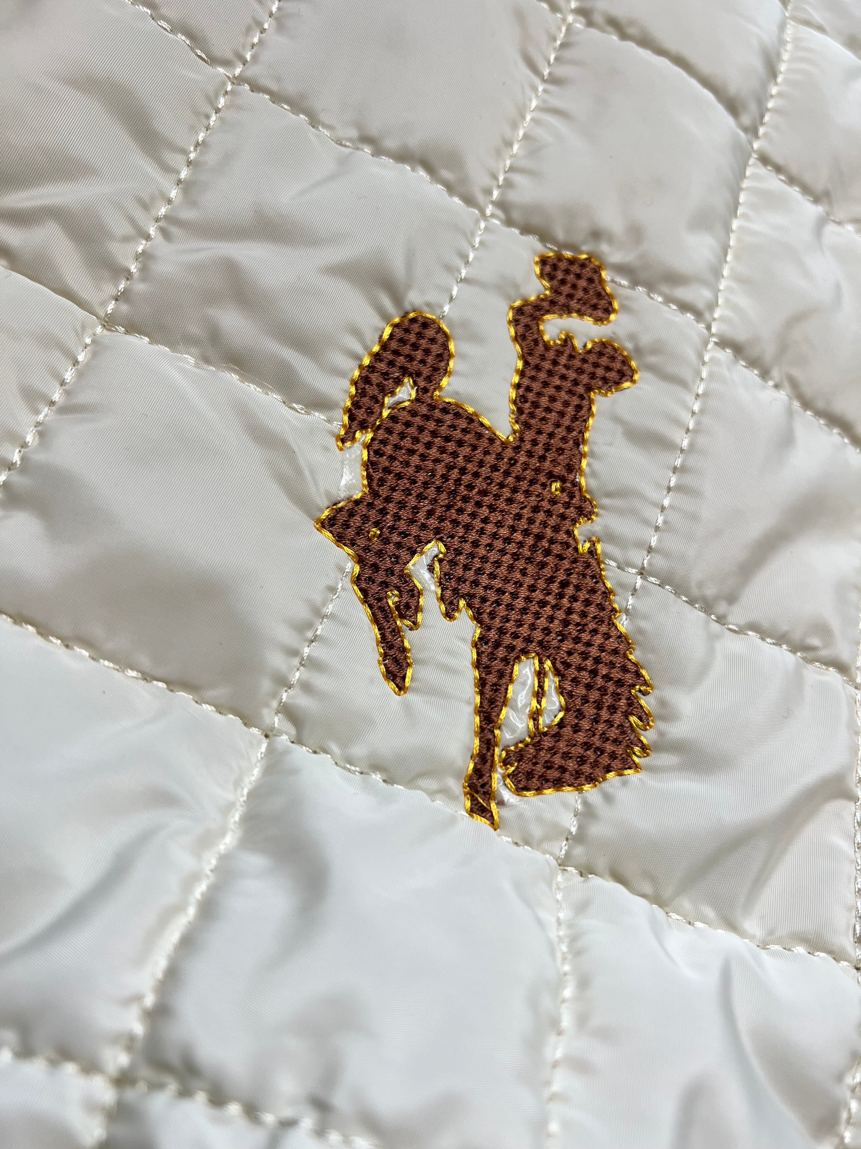 Embroidered Quilted Shoulder Bag