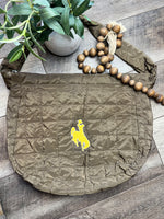Embroidered Quilted Shoulder Bag
