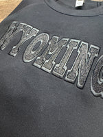 Embroidered Glitter Black Wyoming Fleece Crew