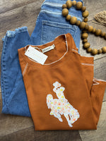 Wyoming Floral Steamboat Waffle Knit Top
