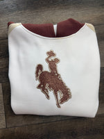 Embroidered Glitter Color Block Hoodie