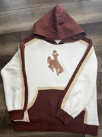 Embroidered Glitter Color Block Hoodie