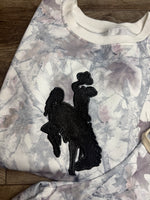 Embroidered Light Grey Abstract Woodland Camo Lounge Set
