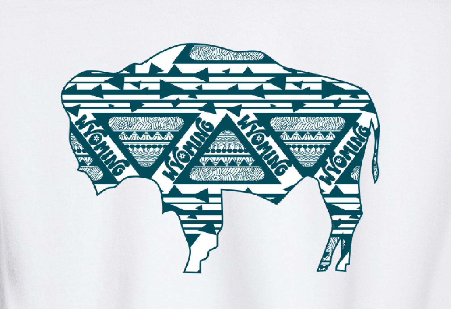 Teal Aztec Buffalo Comfort Colors Tee