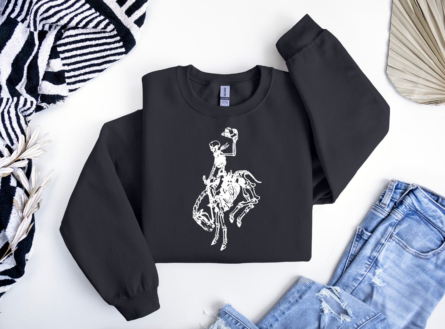 Wyoming Skeleton Crewneck Sweatshirt