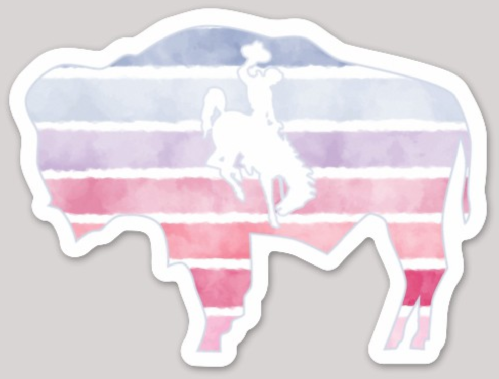 Watercolor Stripes Buffalo Decal