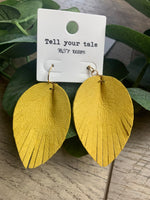 Faux Leather Feather Earrings