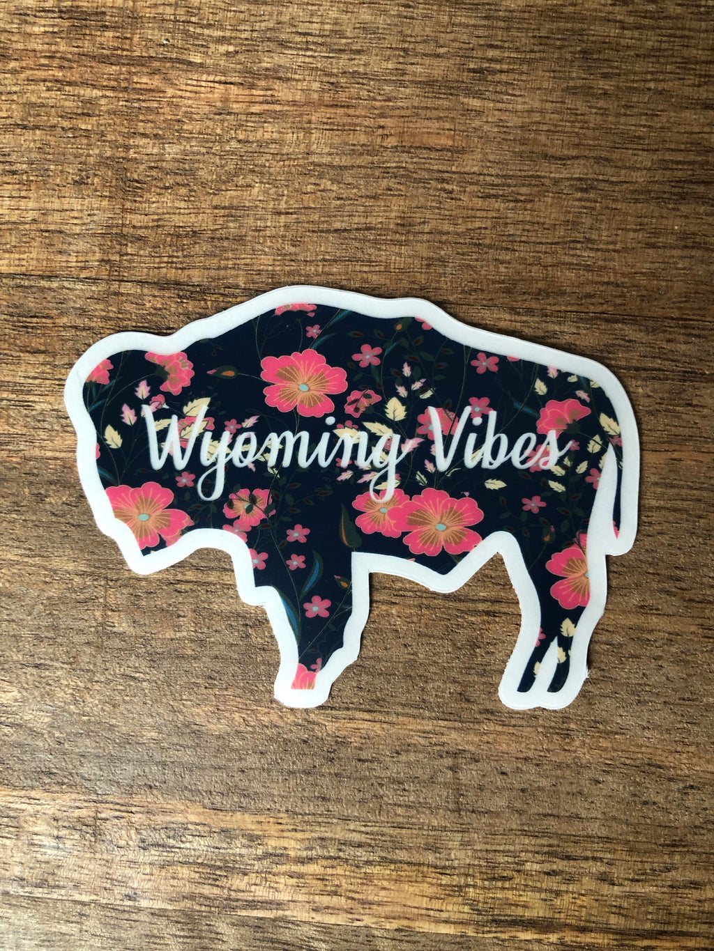 Floral Wyoming Vibes Buffalo Sticker Decal