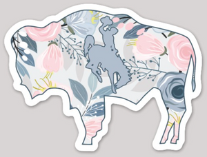 Pink and Blue Floral Buffalo