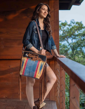 Blue Stream Hand-Tooled Bag