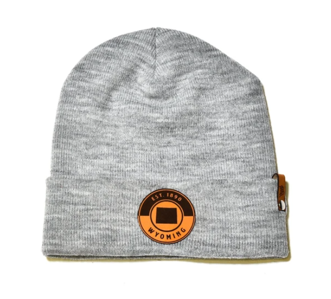 Wyoming Leather Patch Beanie