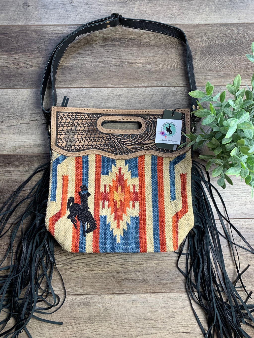 Impactful Hand-Tooled Bag